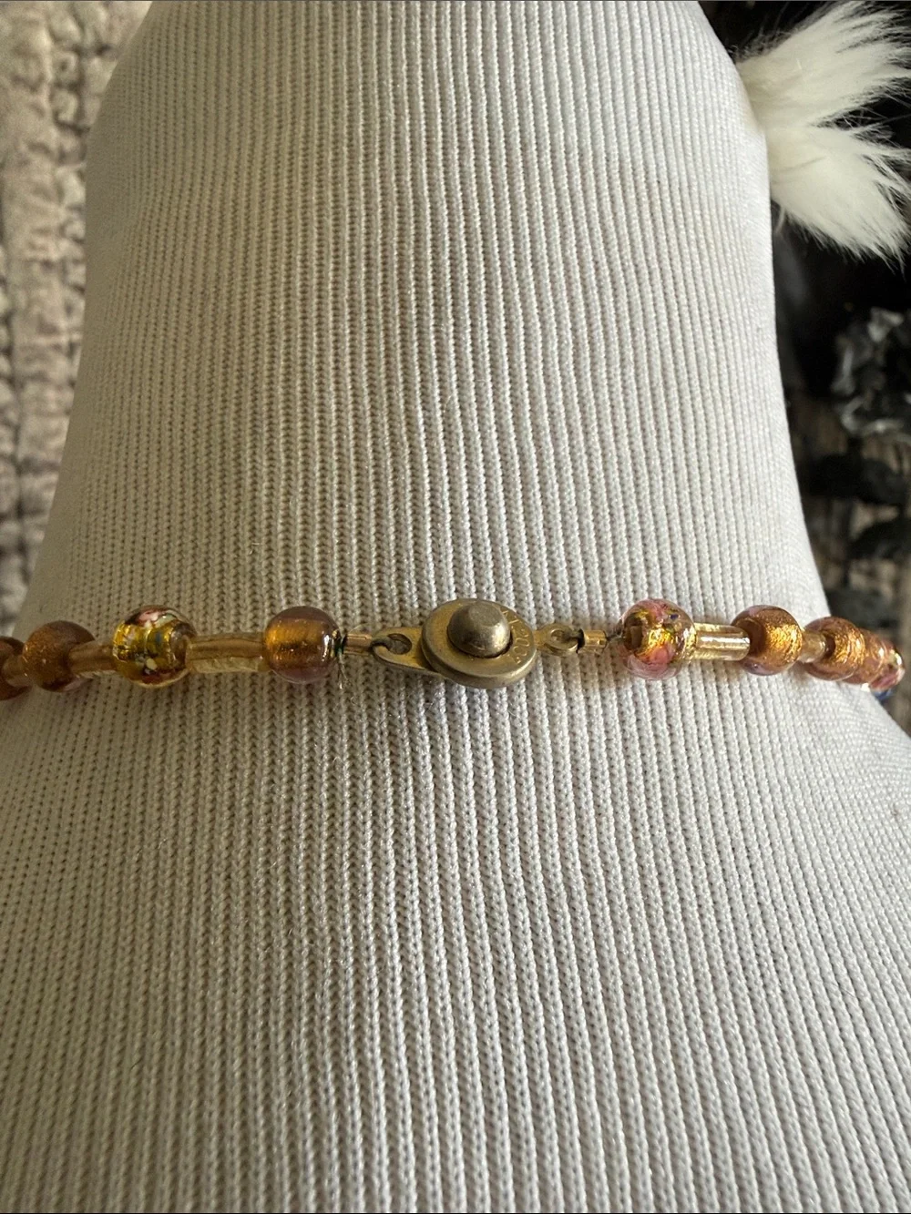 Elegant Italian Morano Glass Necklace.Hand made.